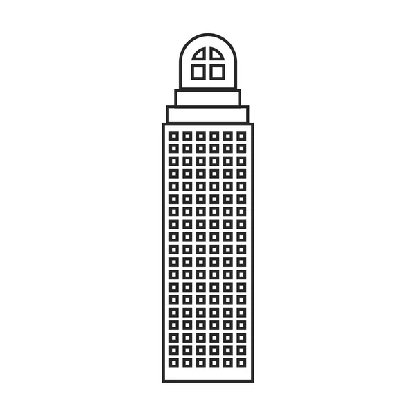 カスプ ウィンドウといくつかの windows の超高層ビルを建築のシルエット — ストックベクタ
