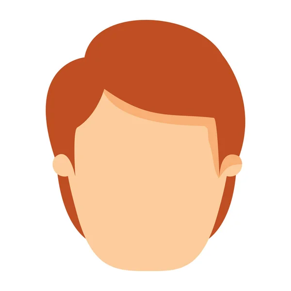 Colorful image caricature front view faceless man with brown hairstyle — Stock Vector