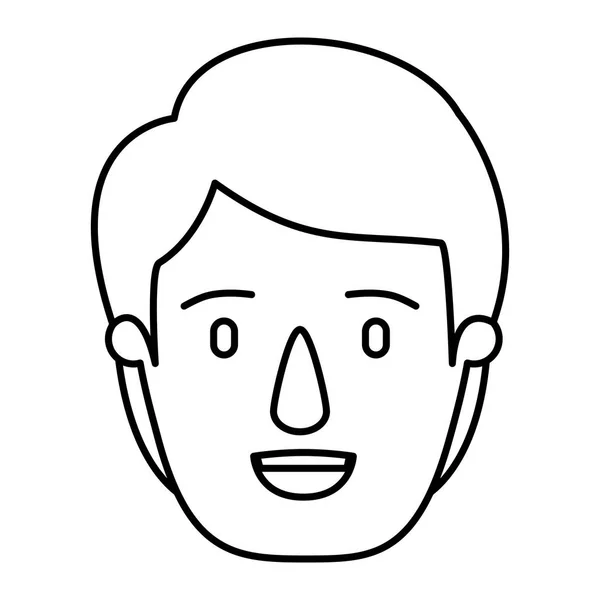 Homályos silhouette karikatúra elölnézet fiatal férfi frizura — Stock Vector