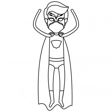 tek renkli kontur süper dikey olarak uçan erkek yüzü