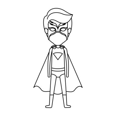 tek renkli siluet erkek süper kahraman ayakta ile meçhul