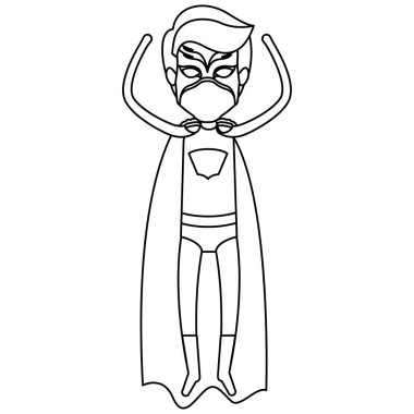 tek renkli siluet süper dikey olarak uçan erkek yüzü