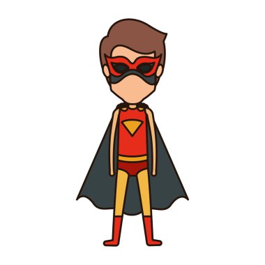 yüzü olmayan adam süper kahraman kapalı gözler ile ayakta ile renkli siluet