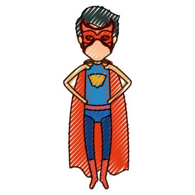 renkli kalem siluet meçhul kahraman ile uçan genç ile bel içinde eller