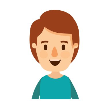 renkli karikatür yarım vücut çocuk saç modeli ile