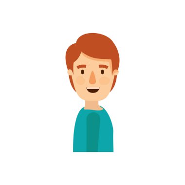 renkli karikatür yan görünümü genç adamla saç modeli