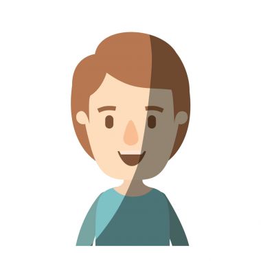 açık renk gölgelendirme karikatür yarım vücut çocuk saç modeli ile