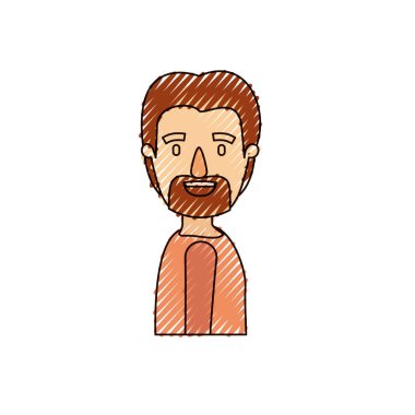 renk mum boya şerit karikatür yan görünümü adam bıyık ve sakal