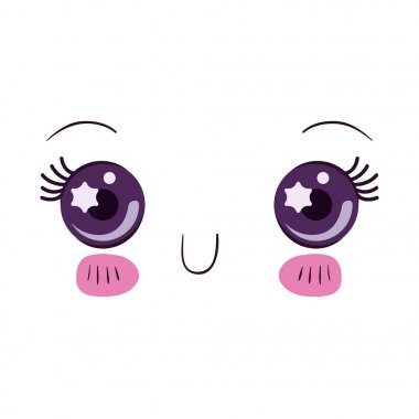 renkli sevimli yüz ifadesi kawaii