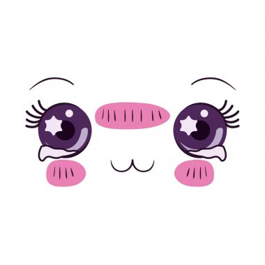 renkli yüz ifadesi kawaii depresif