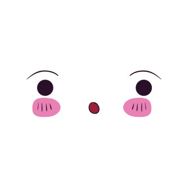 renkli yüz ifadesi kawaii sürpriz