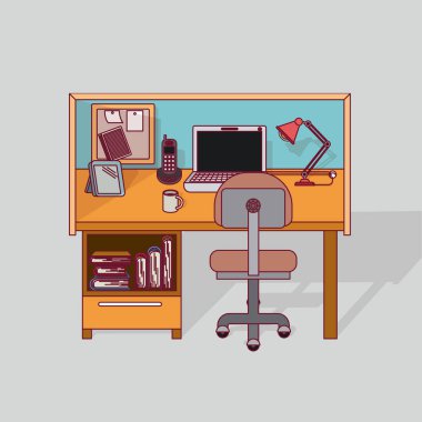 renkli arka plan iş yerinde ev ofis iç