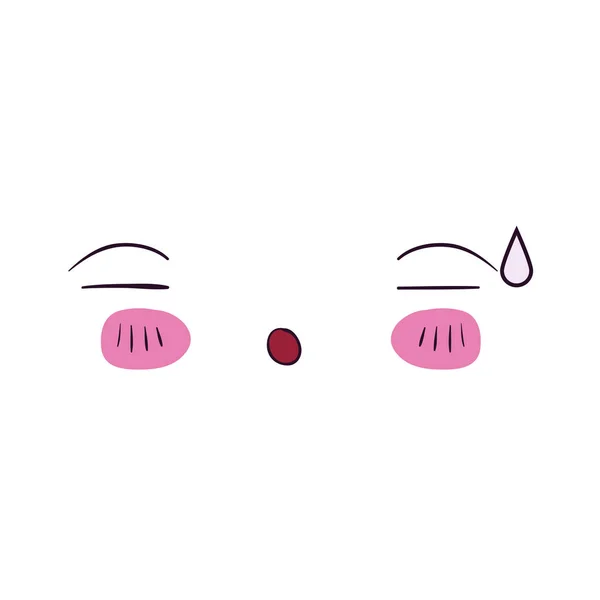 Expressão facial colorido dormindo kawaii — Vetor de Stock