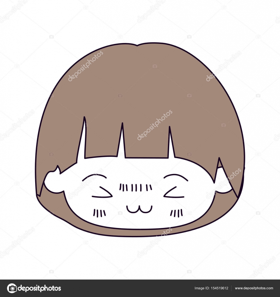 Anime Girl With Light Brown Hair Silhouette Color Sections And
