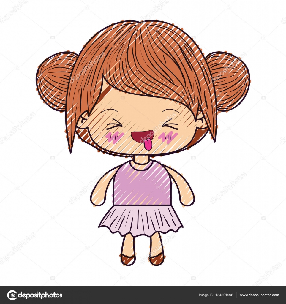 Caricatura Colorida Kawaii Rosto Menina Com Cabelo Curto Liso E Expressão  Facial De Ilustração Vetorial Surpresa Royalty Free SVG, Cliparts, Vetores,  e Ilustrações Stock. Image 78853958