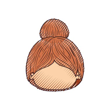 renkli crayon siluet toplanan saçlı küçük kız meçhul başkanı