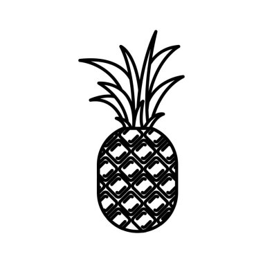 Ananas Meyve ile siyah siluet