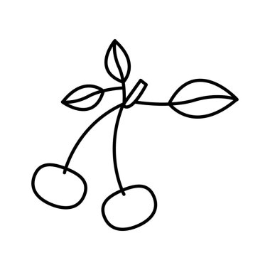 kiraz meyve ile siyah siluet