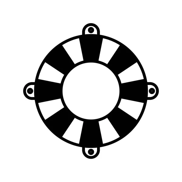 Silhouette noire de cerceau de flottaison — Image vectorielle