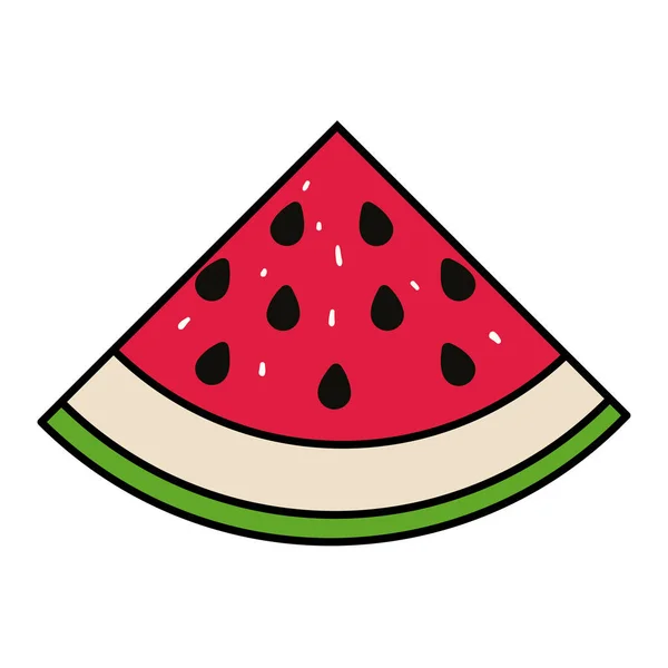 Kleurrijke silhouet met watermeloen fruit snijden — Stockvector