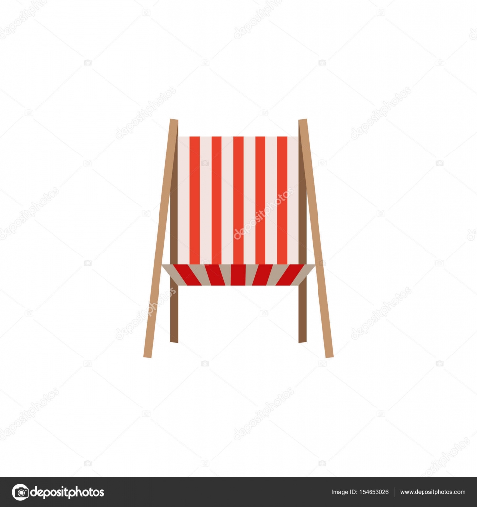 Color Silhouette Of Beach Chair Front View Stock Vector