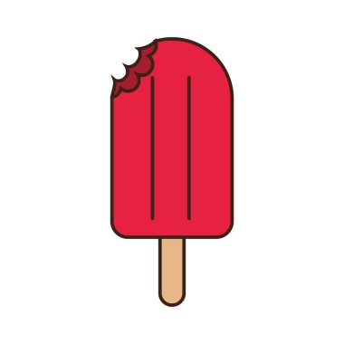 Kırmızı buzlu şeker renkli silüeti