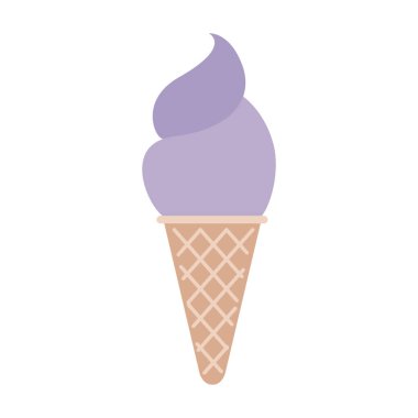 renkli siluet dondurma koni ve kontur olmadan