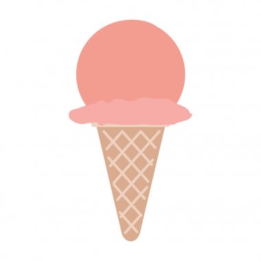 dondurma topu koni ve kontur olmadan renkli siluet