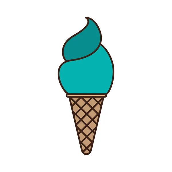 Silhueta colorida de cone de sorvete — Vetor de Stock