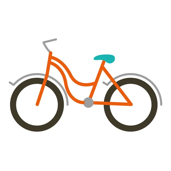 Colore silhouette con icona bicicletta turistica — Vettoriale Stock