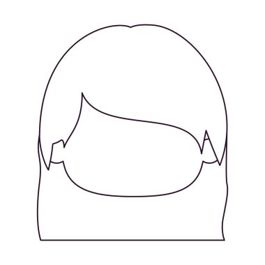 tek renkli düz saçlı küçük kız meçhul başkanı silüeti