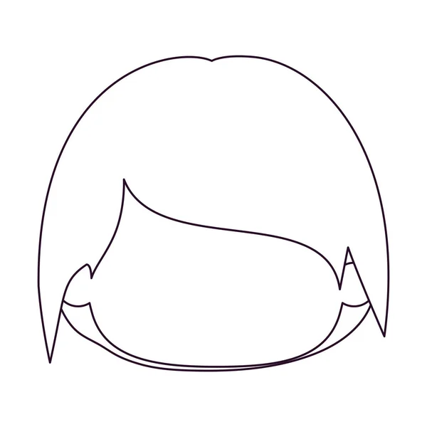 Silhouette monochrome de tête sans visage de petit enfant aux cheveux courts — Image vectorielle