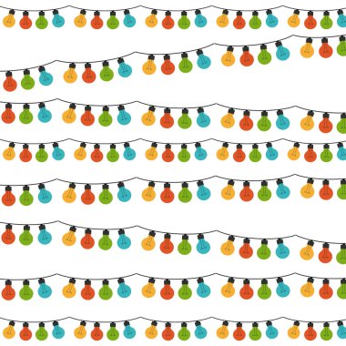 set renkli Tüller ampul ışıkları ile beyaz arka plan