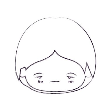 yüz ifadesi gergin olan küçük çocuk başkanı kawaii bulanık ince silüeti