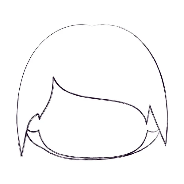 Verschwommene dünne Silhouette des gesichtslosen Kopfes eines kleinen Kindes mit kurzen Haaren — Stockvektor