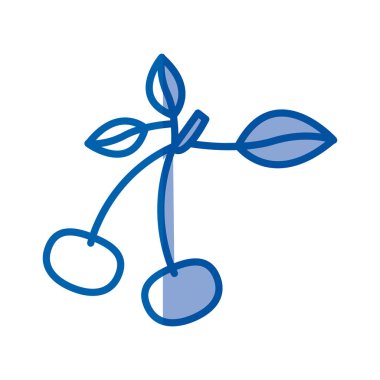 kiraz meyve silüeti mavi gölgelendirme