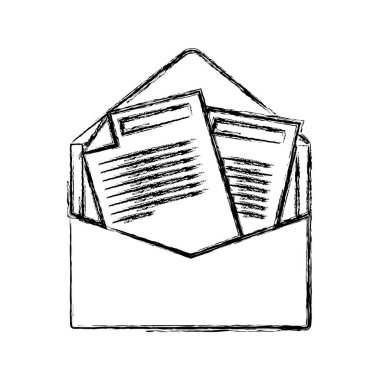 tek renkli siluet açılan zarf posta bulanık