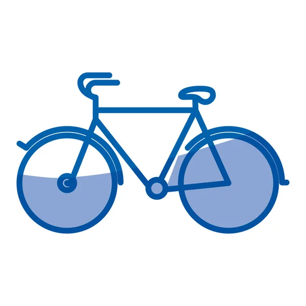 Blaue Schattierung Silhouette der Fahrrad-Ikone — Stockvektor