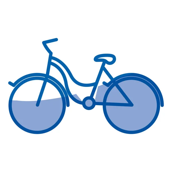 Blaue Schattierung Silhouette der touristischen Fahrrad-Ikone — Stockvektor