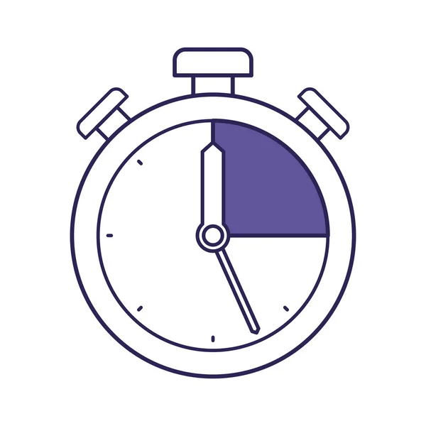 Purple line contour of stopwatch icon — Stock Vector