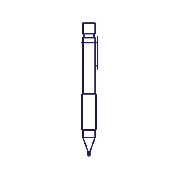 Paarse lijn contour van pen-pictogram — Stockvector