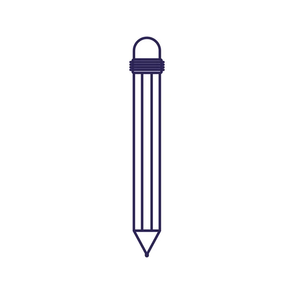 Lila linjen konturen av blyertspenna med radergummi — Stock vektor