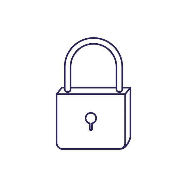 Contour de ligne violet de l'icône cadenas — Image vectorielle