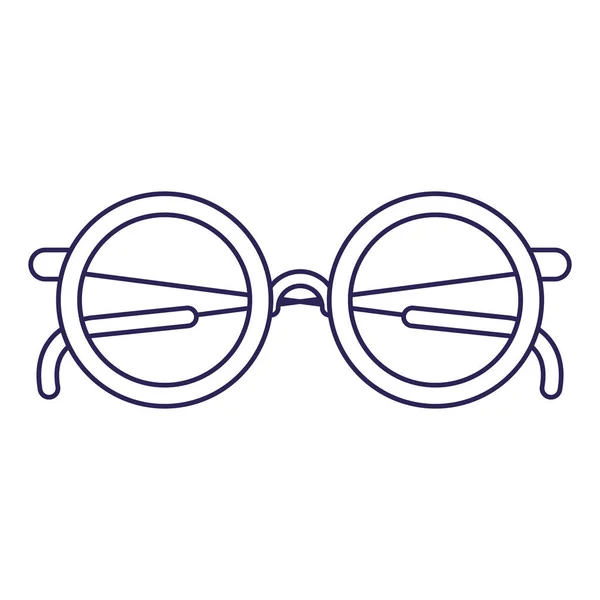 Mor çizgi kontur gözlük simgesi — Stok Vektör