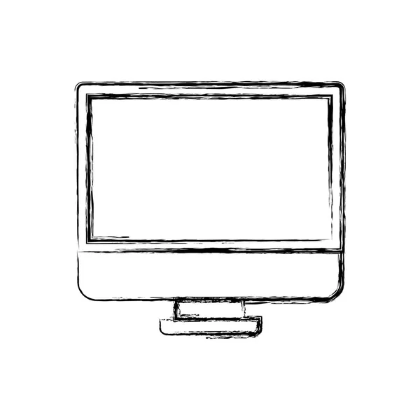 Silueta borrosa monocromática del monitor lcd — Vector de stock