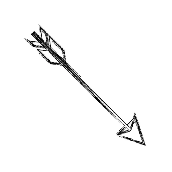 Silueta borrosa monocroma de flecha de caza — Vector de stock
