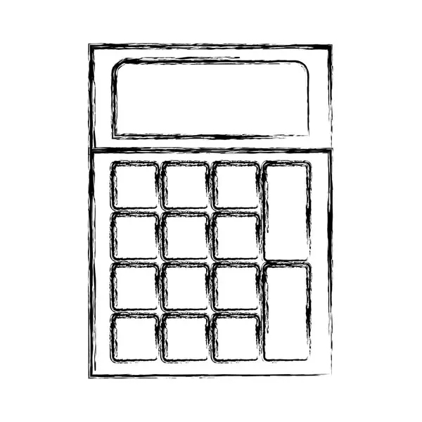 Silhouette floue monochrome de l'icône calculatrice — Image vectorielle