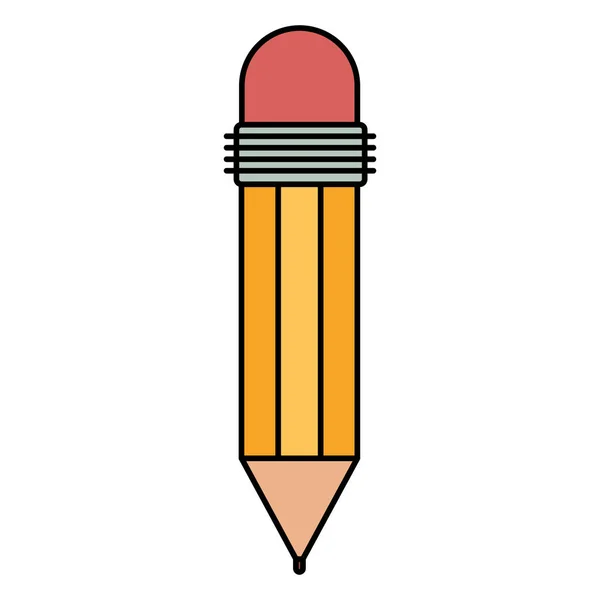 Sziluettje színes ceruza radírral — Stock Vector