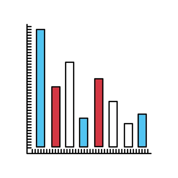 Secteurs de couleur silhouette du graphique à colonnes — Image vectorielle