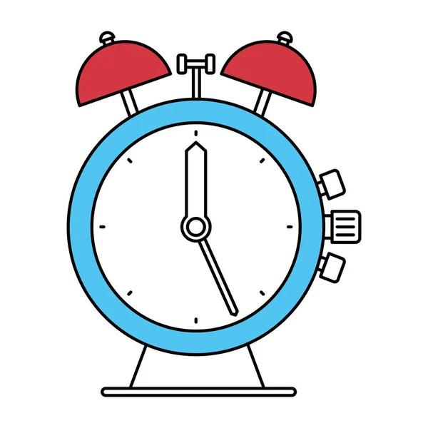アンティークの目覚まし時計の色セクター シルエット — ストックベクタ